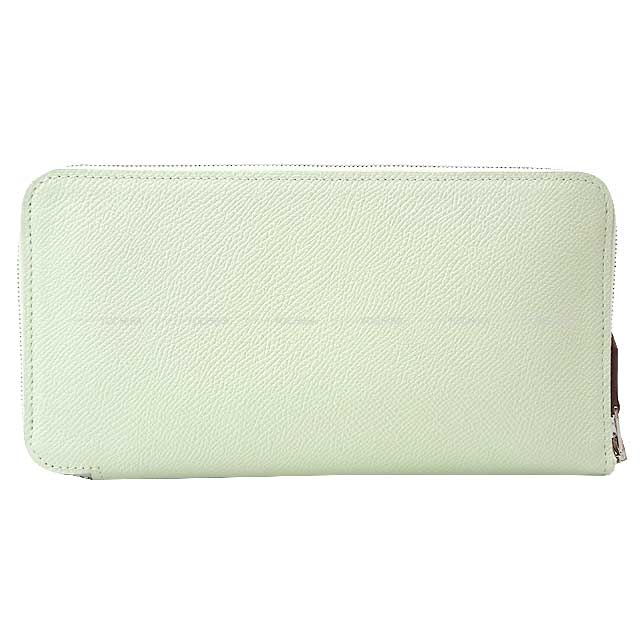 HERMES long wallet Azap Silk in EN LIBERTE! Vert Fizz/Bleu Hydra/Mauve Pale Veau Epsom/Veau Barenia/Silk100% Silver HW Stamp B[BRAND NEW][Authentic]