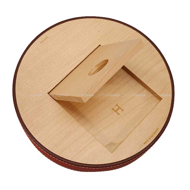 HERMES Mirror Circular mirror Circe Brique maple/Taurillon lisse[BRAND NEW][Authentic]