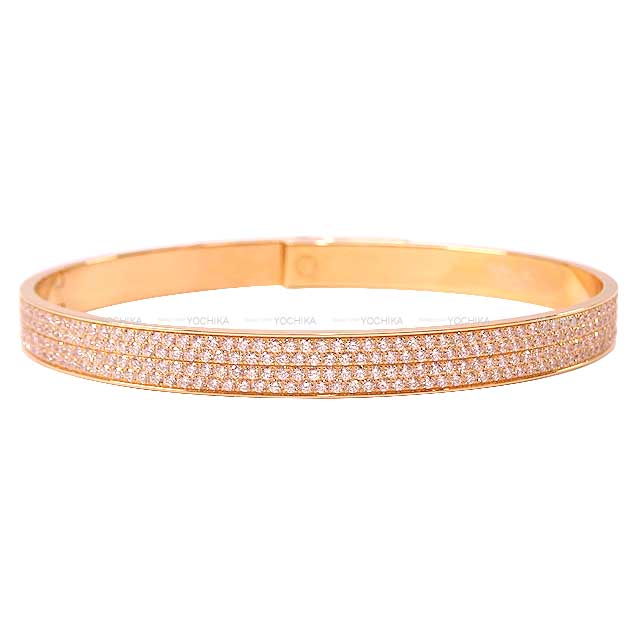 HERMES bangle Bracelet Kelly PM Full Pave Diamond #SH Rose Gold AU750(K18PG) Rose Gold HW[EXCELLENT][Authentic]