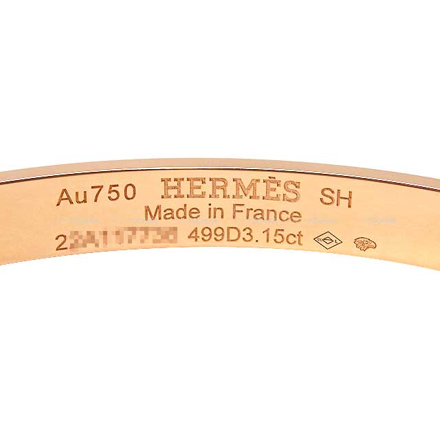 HERMES bangle Bracelet Kelly PM Full Pave Diamond #SH Rose Gold AU750(K18PG) Rose Gold HW[EXCELLENT][Authentic]