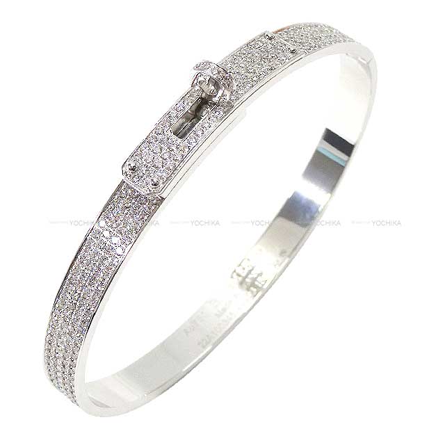 HERMES bangle Bracelet Kelly PM Full Pave Diamond #SH White Gold AU750(K18WG) White Gold HW[BRAND NEW][Authentic]