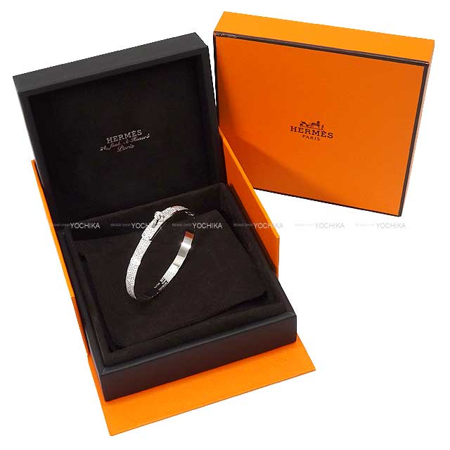 HERMES bangle Bracelet Kelly PM Full Pave Diamond #SH White Gold AU750(K18WG) White Gold HW[BRAND NEW][Authentic]