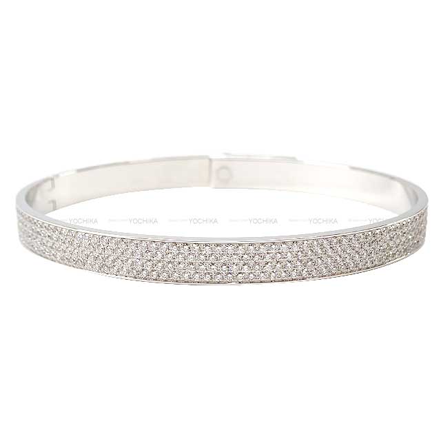 HERMES bangle Bracelet Kelly PM Full Pave Diamond #SH White Gold AU750(K18WG) White Gold HW[BRAND NEW][Authentic]