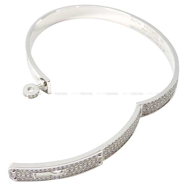 HERMES bangle Bracelet Kelly PM Full Pave Diamond #SH White Gold AU750(K18WG) White Gold HW[BRAND NEW][Authentic]