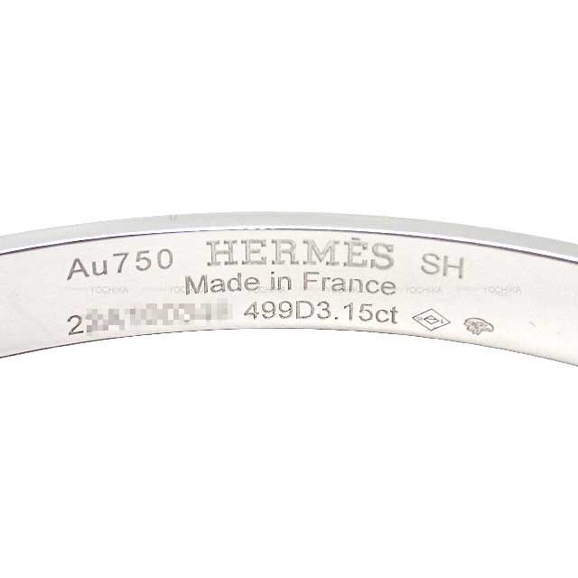 HERMES bangle Bracelet Kelly PM Full Pave Diamond #SH White Gold AU750(K18WG) White Gold HW[BRAND NEW][Authentic]