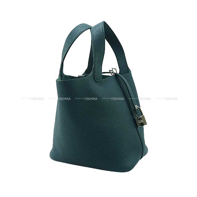 HERMES Handbag Picotin Lock 18 PM Vert Cypress Taurillon Clemence Silver HW Stamp W[BRAND NEW][Authentic]