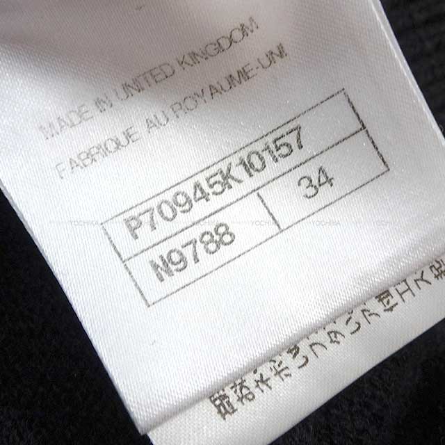 [Pre-loved] CHANEL Cardigan Velour buttons COCO mark flower #34 Noir (Black)/Blanc (White) 98% cashmere/ 2% silk P70945[LIKE NEW][Authentic]