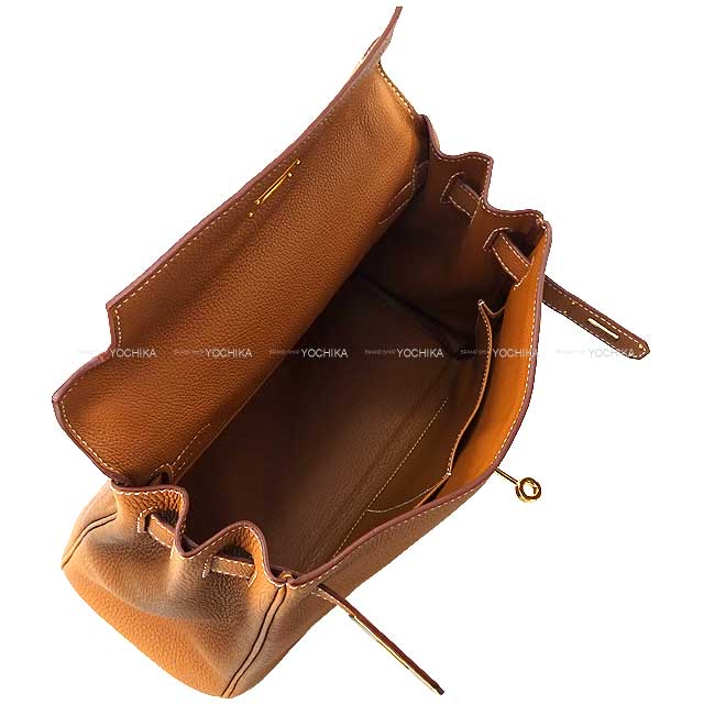 [Pre-loved] HERMES Shoulder bag Kelly28 Retourne Gold Veau Jonathan Gold HW Stamp U[LIKE NEW][Authentic]