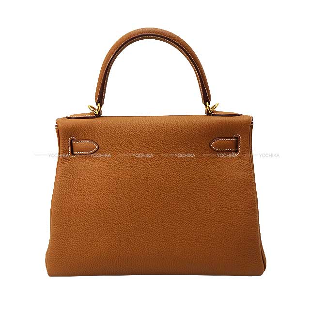 [Pre-loved] HERMES Shoulder bag Kelly28 Retourne Gold Veau Jonathan Gold HW Stamp U[LIKE NEW][Authentic]