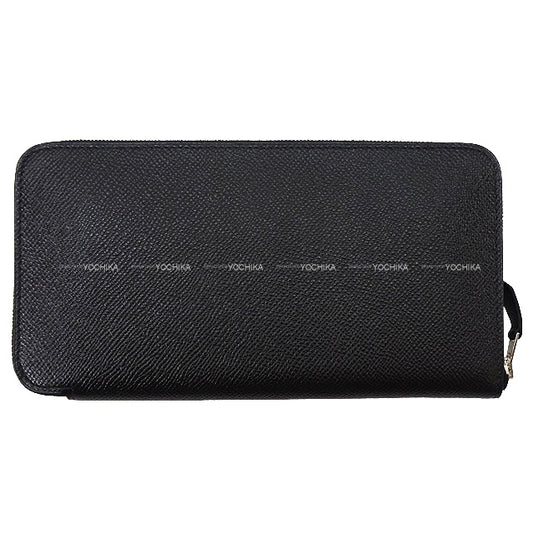 HERMES long wallet Azap Long Classic Noir (Black) Veau Epsom Silver HW Stamp T[EXCELLENT][Authentic]