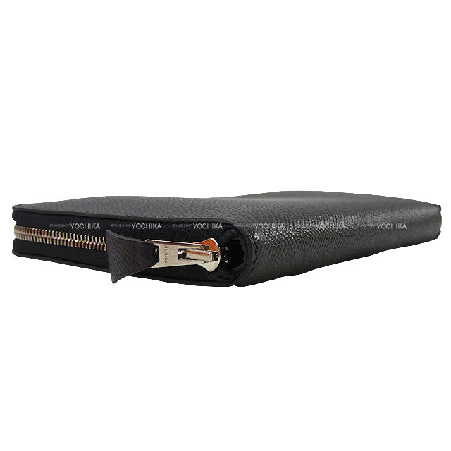 HERMES long wallet Azap Long Classic Noir (Black) Veau Epsom Silver HW Stamp T[EXCELLENT][Authentic]