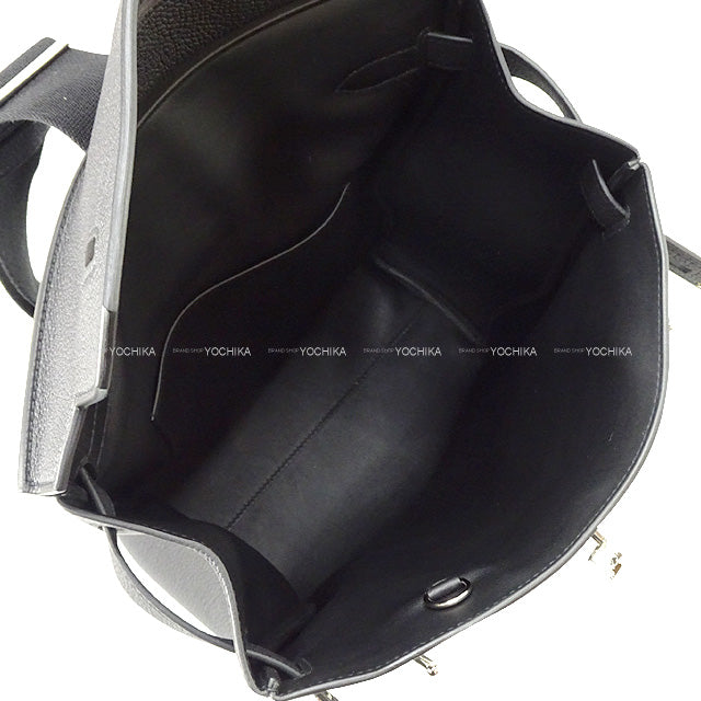 HERMES Shoulder bag Hac a Dos GM Noir (Black) Veau Togo Silver HW Stamp U[EXCELLENT][Authentic]