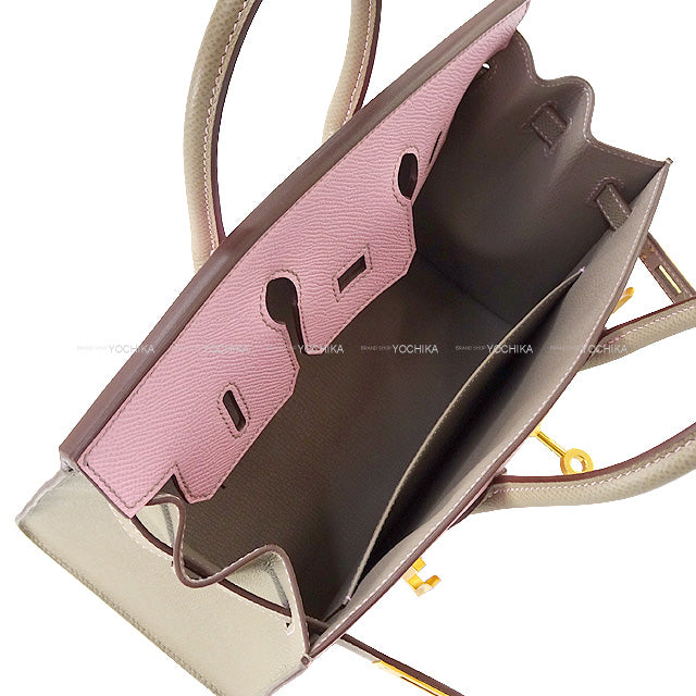 HERMES Handbag Birkin25 Sellier Personal Order Mauve sylvestre/Gris Asphalte Ever Grain Mat Gold HW Stamp U[BRAND NEW][Authentic]