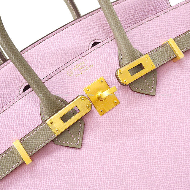 HERMES Handbag Birkin25 Sellier Personal Order Mauve sylvestre/Gris Asphalte Ever Grain Mat Gold HW Stamp U[BRAND NEW][Authentic]