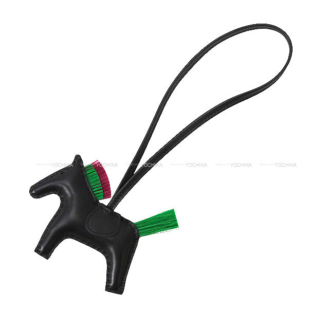 HERMES bag charm Rodeo PM Punk Noir (Black)/Menthe (Mint)/Magnolia Agneau Milo/Crin De Cheval Stamp B[EXCELLENT][Authentic]