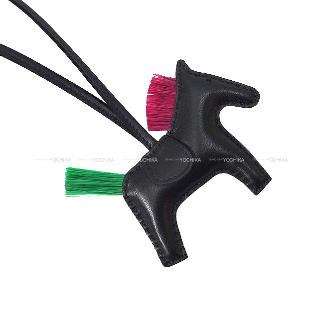 HERMES bag charm Rodeo PM Punk Noir (Black)/Menthe (Mint)/Magnolia Agneau Milo/Crin De Cheval Stamp B[EXCELLENT][Authentic]