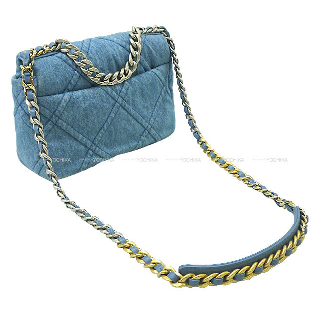 [Pre-loved] CHANEL Handbag CHANEL 19 Denim Blue Chain Shoulder Light Blue Denim Antieque Silver HW/Antieque Gold HW AS1160[LIKE NEW][Authentic]