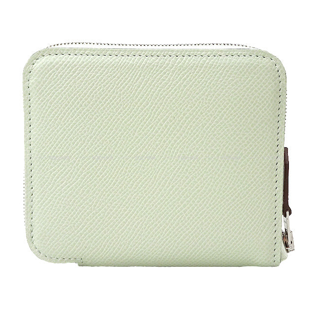 HERMES Bi-fold wallet Azap Silk in Compact EN LIBERTE! Vert Fizz/Bleu Hydra/Mauve Pale Veau Epsom/Veau Barenia/Silk100% Silver HW Stamp B[BRAND NEW][Authentic]