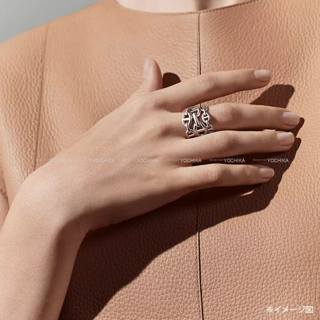 HERMES ring Chaine D'ancre Enchainee GM Silver Silver925 (SV925 Ag925) #49[EXCELLENT][Authentic]