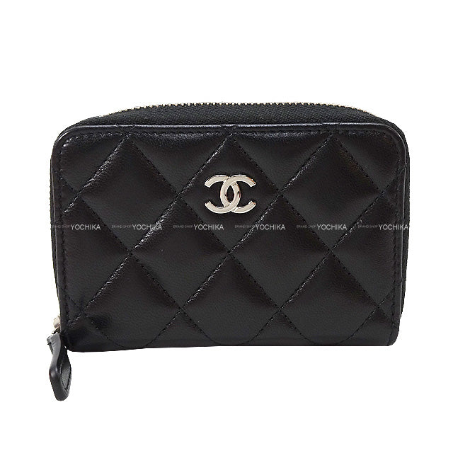 CHANEL change purse Matlasse Classic Zip Coin Purse Noir (Black)/Bordeaux Lambskin Silver HW AP0216[EXCELLENT][Authentic]