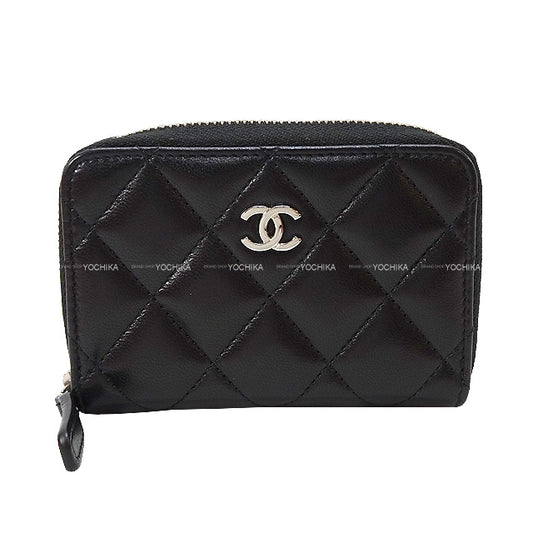 CHANEL change purse Matlasse Classic Zip Coin Purse Noir (Black)/Bordeaux Lambskin Silver HW AP0216[EXCELLENT][Authentic]