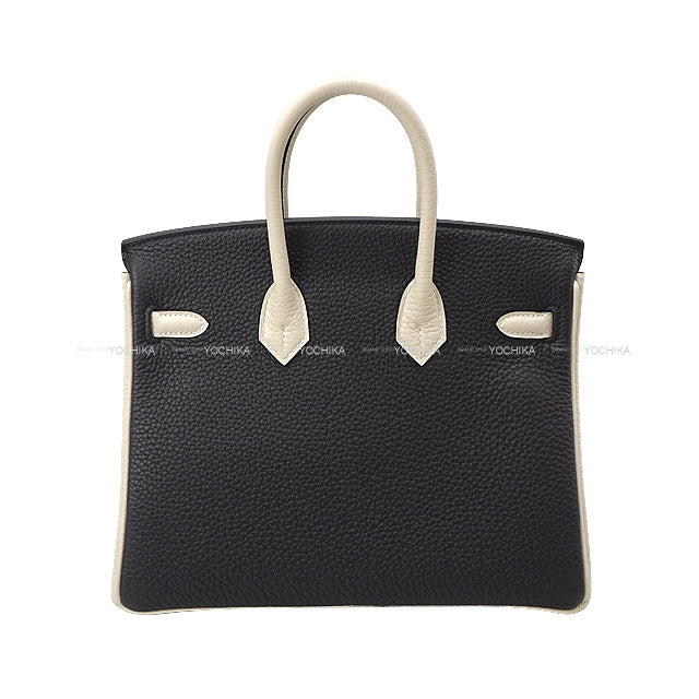 HERMES Handbag Birkin25 Personal Order Noir (Black)/Craie Veau Jonathan Mat Gold HW Stamp B[BRAND NEW][Authentic]