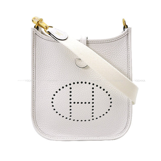 HERMES Shoulder bag Evelyne 16 TPM New White Taurillon Clemence Gold HW Stamp B[BRAND NEW][Authentic]