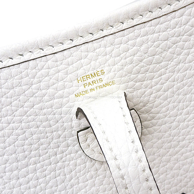 HERMES Shoulder bag Evelyne 16 TPM New White Taurillon Clemence Gold HW Stamp B[BRAND NEW][Authentic]