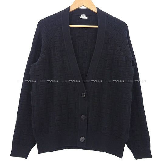 2022 AW HERMES Cardigan Ladies H Motif Rib #36 Noir (Black) Wool100%[BRAND NEW][Authentic]