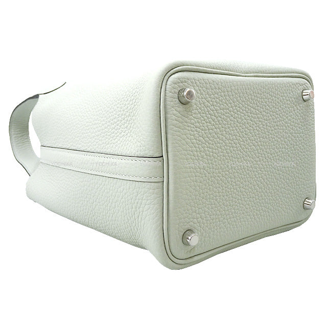 HERMES Handbag Picotin Lock 18 PM Gris Neve Taurillon Clemence Silver HW Stamp B[EXCELLENT][Authentic]