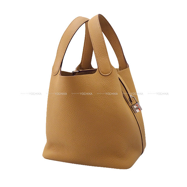 HERMES Handbag Picotin Lock 22 MM Biscuit Taurillon Clemence Silver HW Stamp K[BRAND NEW][Authentic]