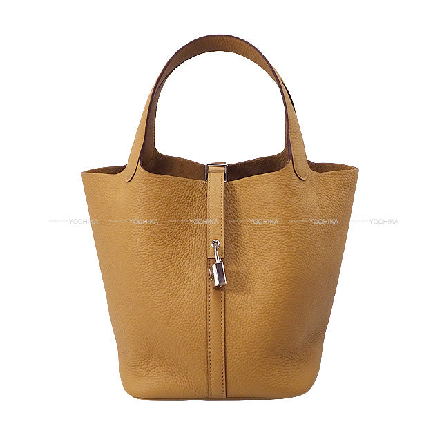 HERMES Handbag Picotin Lock 22 MM Biscuit Taurillon Clemence Silver HW Stamp K[BRAND NEW][Authentic]