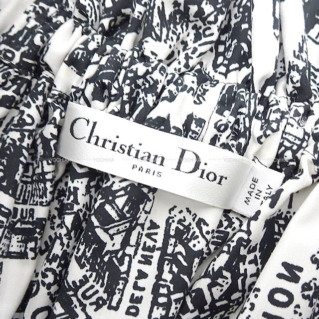 Christian Dior skirt Plan de Paris motif Midium skirt #34 Blanc (White)/Noir (Black) Cotton 52％/Silk 48％ 321J20A3141_X0930[BRAND NEW][Authentic]