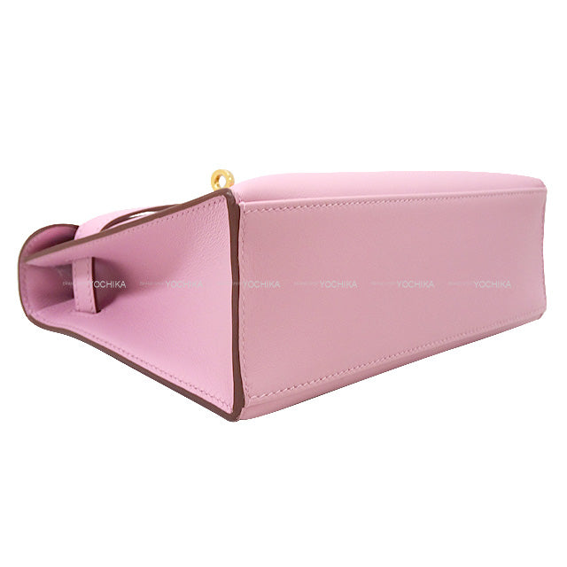 [Pre-loved] HERMES Handbag Pochette Kelly Mauve sylvestre Evercalf Rose Gold HW Stamp Z[LIKE NEW][Authentic]