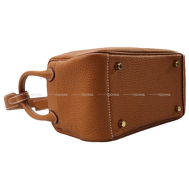 HERMES Shoulder bag Lindy mini 20 Gold Taurillon Clemence Gold HW Stamp W[BRAND NEW][Authentic]