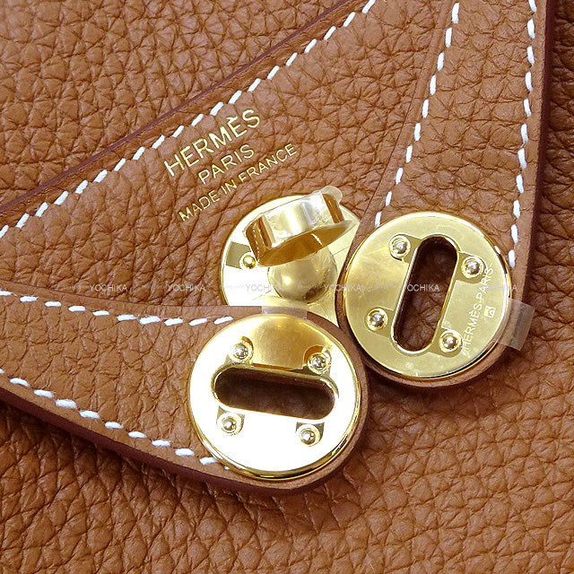 HERMES Shoulder bag Lindy mini 20 Gold Taurillon Clemence Gold HW Stamp W[BRAND NEW][Authentic]