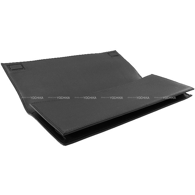 HERMES Clutch bag Pochette Birkin shadow Noir (Black) Evercalf Stamp B[BRAND NEW][Authentic]