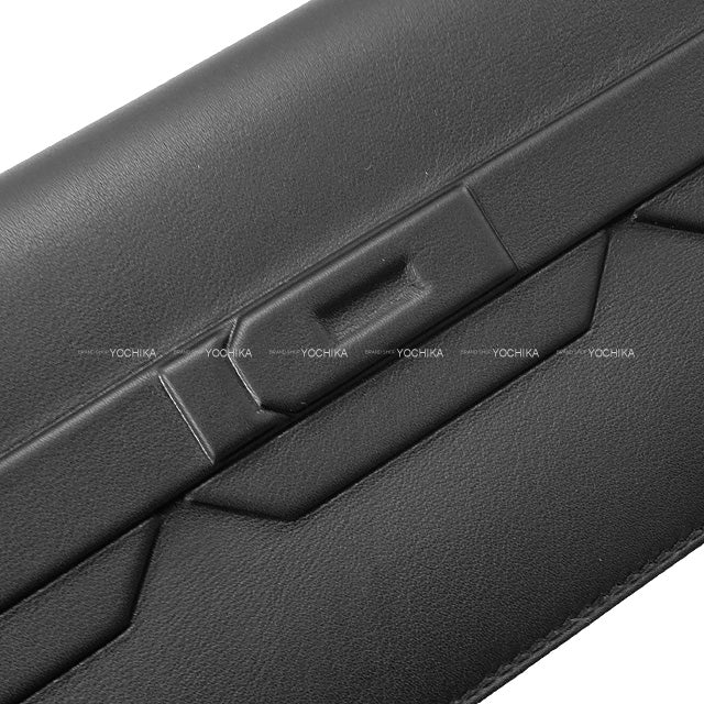 HERMES Clutch bag Pochette Birkin shadow Noir (Black) Evercalf Stamp B[BRAND NEW][Authentic]