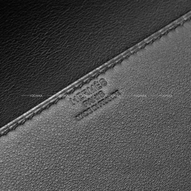 HERMES Clutch bag Pochette Birkin shadow Noir (Black) Evercalf Stamp B[BRAND NEW][Authentic]