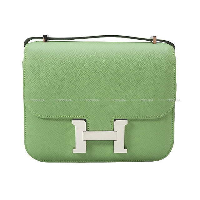 [Pre-loved] HERMES Shoulder bag Constance 3 18 Vert criquet Ever Grain Silver HW Stamp U[LIKE NEW][Authentic]