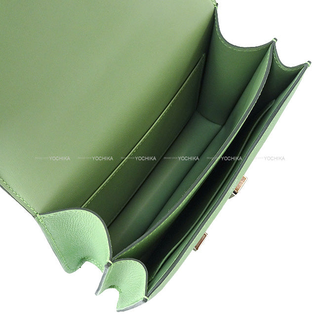 [Pre-loved] HERMES Shoulder bag Constance 3 18 Vert criquet Ever Grain Silver HW Stamp U[LIKE NEW][Authentic]