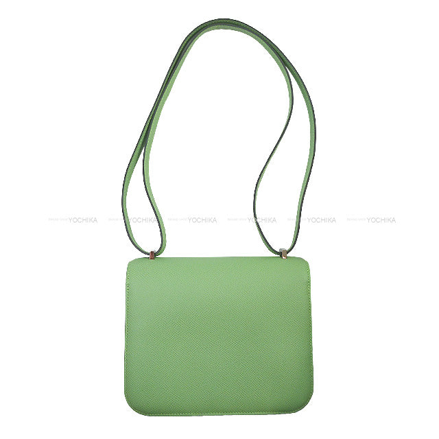 [Pre-loved] HERMES Shoulder bag Constance 3 18 Vert criquet Ever Grain Silver HW Stamp U[LIKE NEW][Authentic]