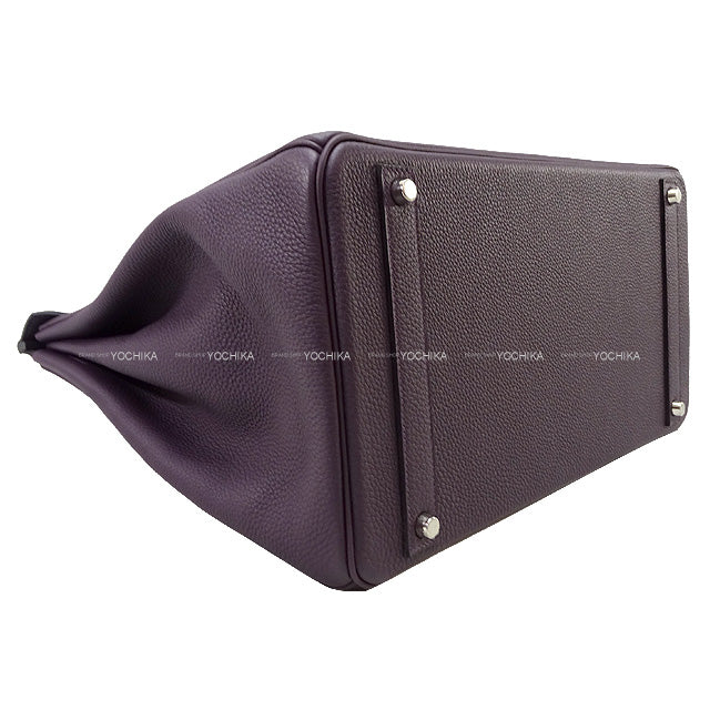 HERMES Handbag Birkin40 Cassis Veau Jonathan Silver HW Stamp D[EXCELLENT][Authentic]