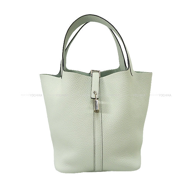 HERMES Handbag Picotin Lock 22 MM Gris Neve Taurillon Clemence Silver HW Stamp B[BRAND NEW][Authentic]