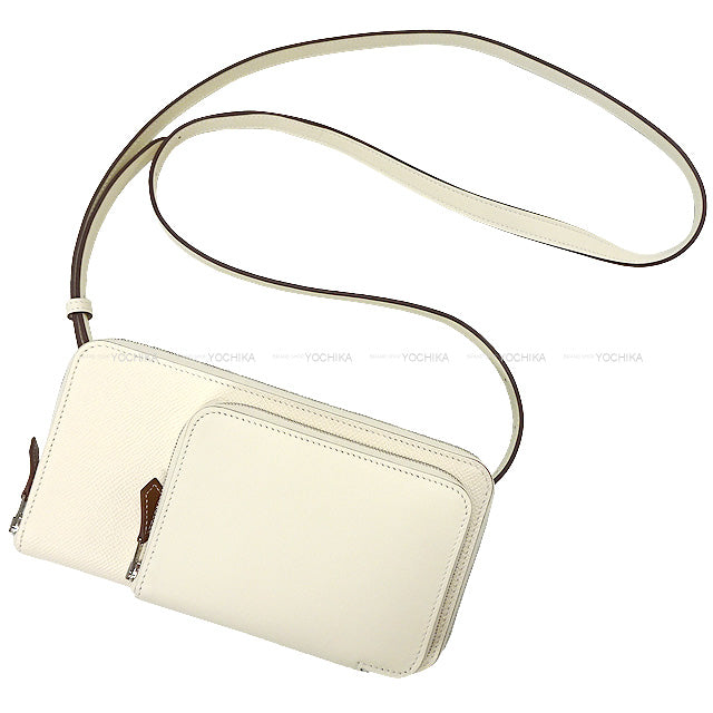 HERMES long wallet Nouveau To Go wallet Nata Veau Epsom/Veau Swift/Technical silk Silver HW Stamp B[EXCELLENT][Authentic]