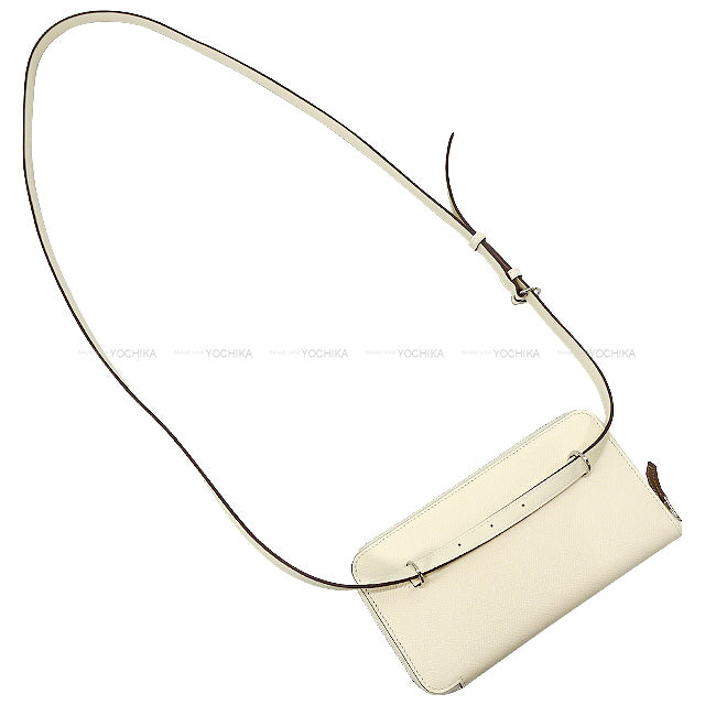 HERMES long wallet Nouveau To Go wallet Nata Veau Epsom/Veau Swift/Technical silk Silver HW Stamp B[EXCELLENT][Authentic]