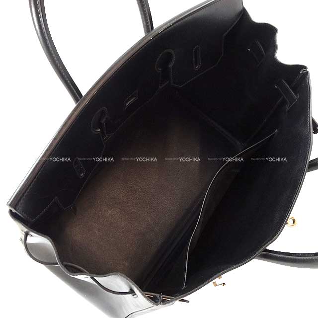 [Pre-loved] HERMES Handbag Birkin35 Noir (Black) Box Calf Silver HW Stamp □F[USED SA][Authentic]