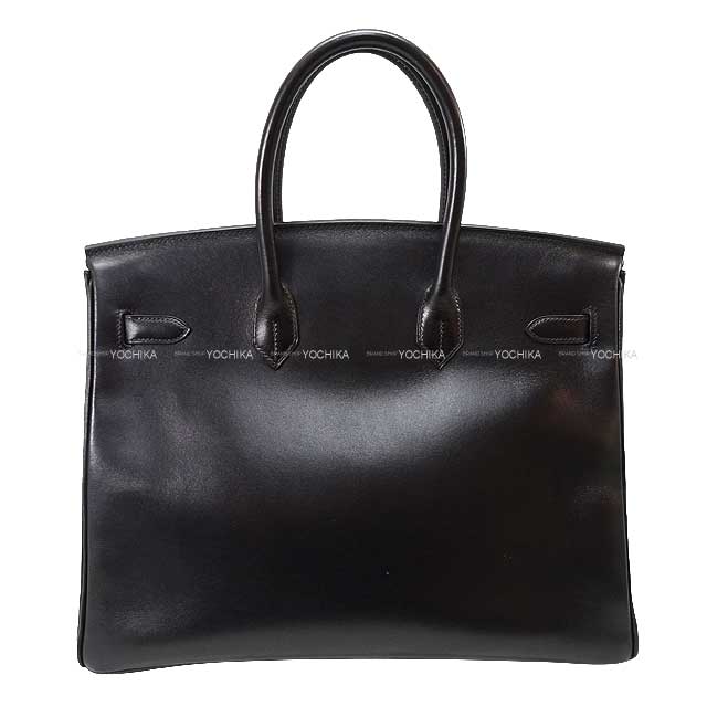 [Pre-loved] HERMES Handbag Birkin35 Noir (Black) Box Calf Silver HW Stamp □F[USED SA][Authentic]