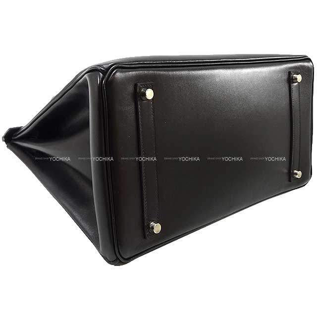[Pre-loved] HERMES Handbag Birkin35 Noir (Black) Box Calf Silver HW Stamp □F[USED SA][Authentic]