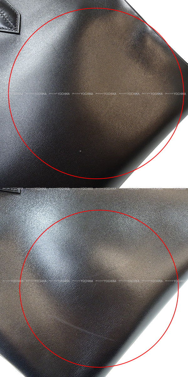 [Pre-loved] HERMES Handbag Birkin35 Noir (Black) Box Calf Silver HW Stamp □F[USED SA][Authentic]